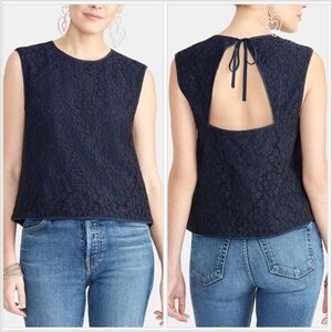 RACHEL Rachel Roy Lace Keyhole-Tie-Back Blouse